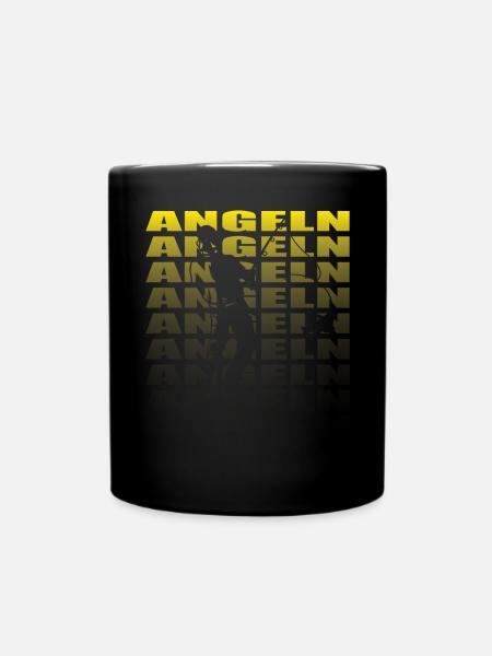 Angler Geschenkidee Hobby Angeln - Tasse einfarbig - Schwarz
