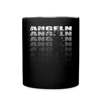 Angler Geschenkidee Hobby Angeln - Tasse einfarbig - Schwarz - Vorne
