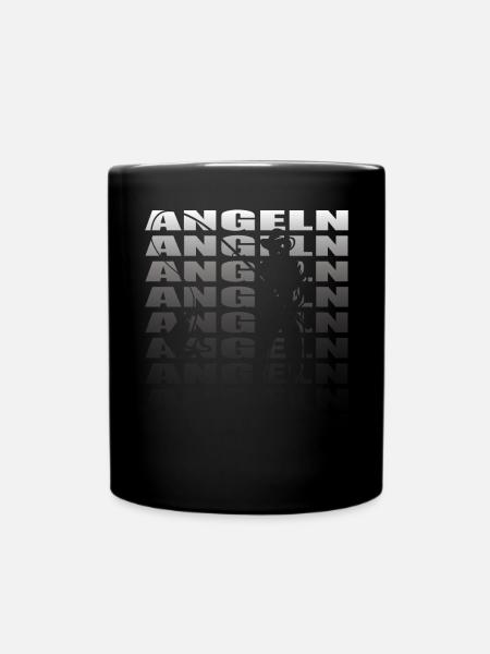 Angler Geschenkidee Hobby Angeln - Tasse einfarbig - Schwarz