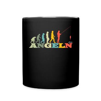 Angler Geschenkidee Hobby Angeln - Tasse einfarbig - Schwarz - Vorne