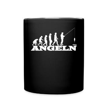 Angler Geschenkidee Hobby Angeln - Tasse einfarbig - Schwarz - Vorne