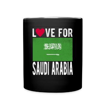 Saudi Arabia flag - Full Colour Mug - black - Front