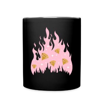 New Money Aesthetic Fire Flame Diamond - Mug uni - noir - Devant