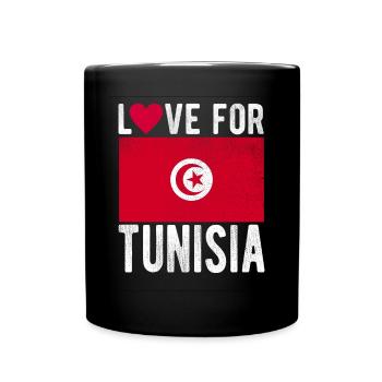 Tunesien Fahne - Tasse einfarbig - Schwarz - Vorne