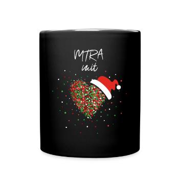 MTRA mit Herz Nikolausmütze Weihnachtsmotiv Xmas - Tasse einfarbig - Schwarz - Vorne