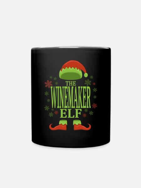 Winzer Weihnachtself - Tasse einfarbig - Schwarz