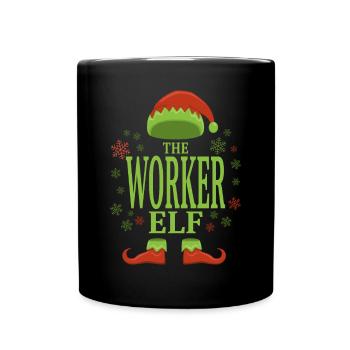 Elfe de Noël ouvrier - Mug uni - noir - Devant