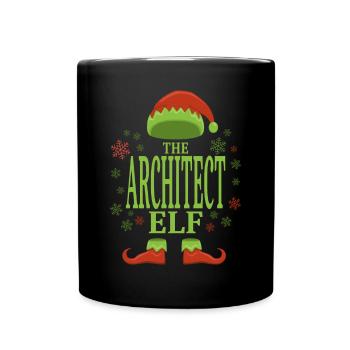 Architekt Weihnachtself - Tasse einfarbig - Schwarz - Vorne