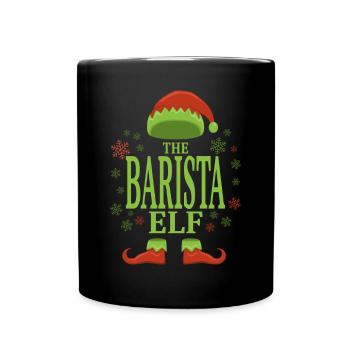 Barista Christmas Elf - Full Colour Mug - black - Front