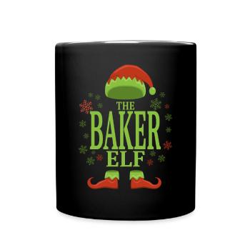 Bäcker Weihnachtself - Tasse einfarbig - Schwarz - Vorne