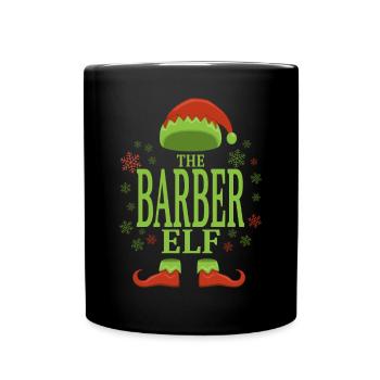 Friseur Weihnachtself - Tasse einfarbig - Schwarz - Vorne