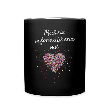 Medizinimformatikerin mit Herz Informatikerin - Tasse einfarbig - Schwarz - Vorne
