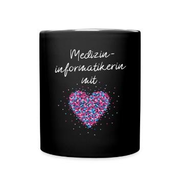 Medizinimformatikerin mit Herz Krankenhaus Klinik - Tasse einfarbig - Schwarz - Vorne