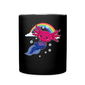 Bisexual Pride Bi Kawaii Axolotl Bisexual Flag - Mug uni - noir - Devant