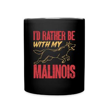 Malinois Belgian Shepherd Mechelaar Dog - Full Colour Mug - black - Front