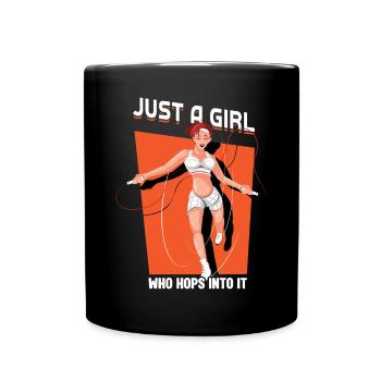 Just A Girl Who Hops Into It - Jump Rope - Tasse einfarbig - Schwarz - Vorne