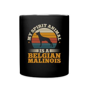 Malinois Belgian Shepherd Mechelaar Dog - Full Colour Mug - black - Front