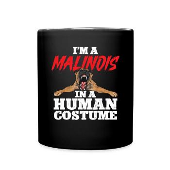 Malinois Belgian Shepherd Mechelaar Dog - Full Colour Mug - black - Front