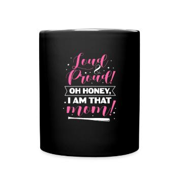 Softball Mutter Baseball Tochter Sohn Geschenk - Tasse einfarbig - Schwarz - Vorne