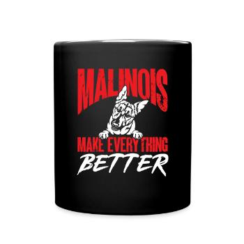 Malinois Belgian Shepherd Mechelaar Dog - Full Colour Mug - black - Front