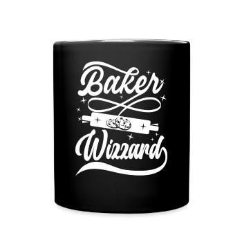 Baker Wizzard Cook Chef Cookies Christmas Magic - Full Colour Mug - black - Front