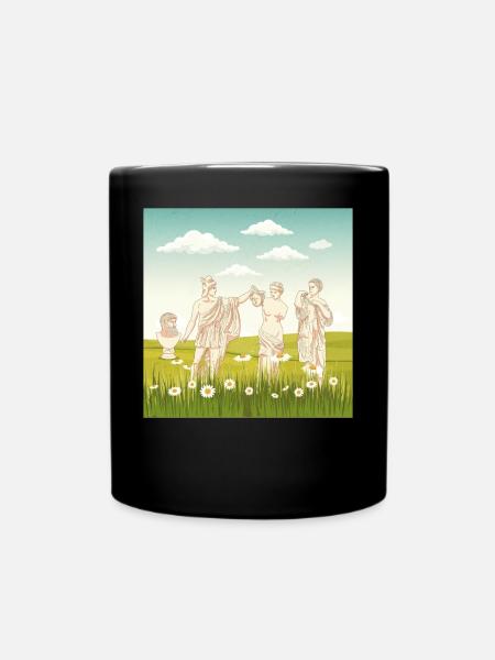 Bloomcore Ästhetische griechische Statue Flowercor - Tasse einfarbig - Schwarz