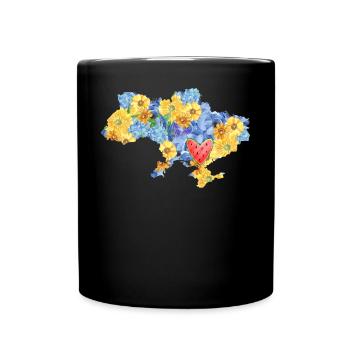 Plan de contour de la ville ukrainienne de Kherson - Mug uni - noir - Devant