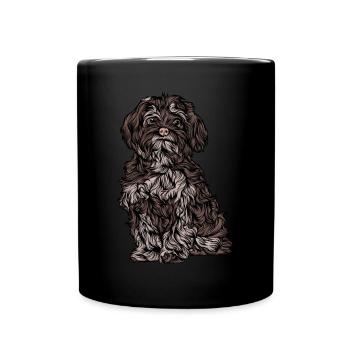 Hund - Tasse einfarbig - Schwarz - Vorne
