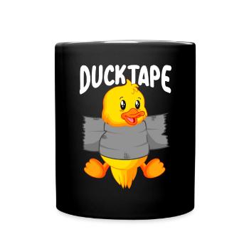 Duck Tape | Ducklings with duct tape - Full Colour Mug - black - Front