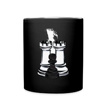 Tour d’échecs et pion - Mug uni - noir - Devant