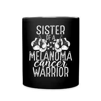 Sister Melanoma Cancer Awareness Sibling Twin - Full Colour Mug - black - Front