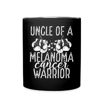 Uncle Melanoma Cancer Awareness Niece Nephew - Full Colour Mug - black - Front