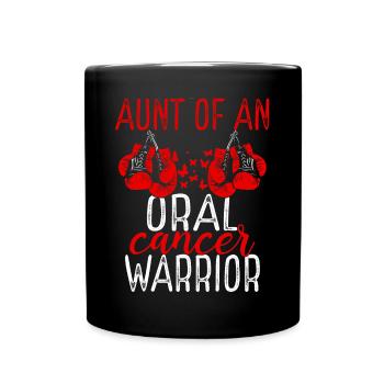 Aunt Oral Cancer Awareness Niece Nephew - Tasse einfarbig - Schwarz - Vorne