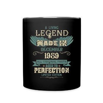 December 1959 Vintage vintage birthday - Full Colour Mug - black - Front