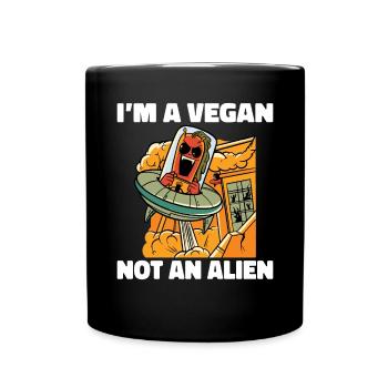 Veggie Lover Vegan Gift - Full Colour Mug - black - Front