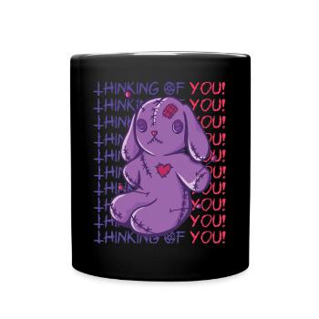 Voodoo Thinks of You Voodoo Halloween Zaub - Full Colour Mug - black - Front