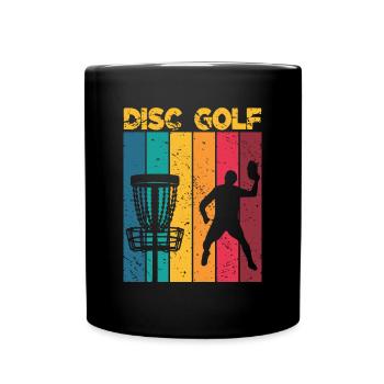 Disc Golf Retro Discgolfspieler - Tasse einfarbig - Schwarz - Vorne