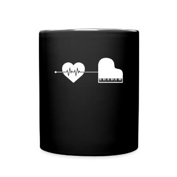 Piano Piano Heartbeat - Full Colour Mug - black - Front