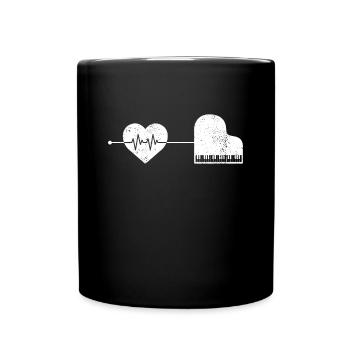 Piano Piano Heartbeat - Full Colour Mug - black - Front