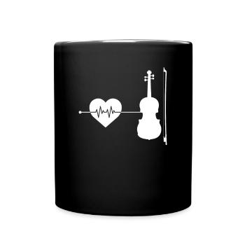 Violin Heartbeat - Full Colour Mug - black - Front