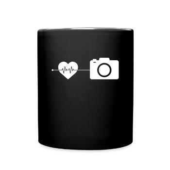 Camera Photography Heartbeat - Full Colour Mug - black - Front