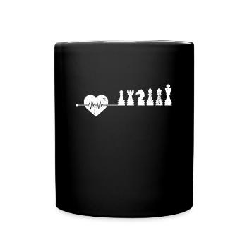 Chess Heartbeat - Full Colour Mug - black - Front