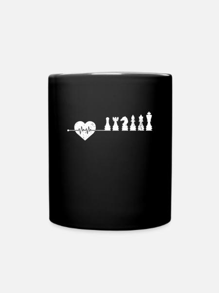 Schach Herzschlag - Tasse einfarbig - Schwarz