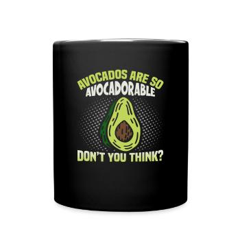 Avocado design for vegetarians and vegans - Full Colour Mug - black - Front