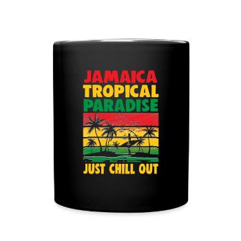 Vacances à la plage en Jamaïque au bord de la mer Design beach motif - Mug uni - noir - Devant