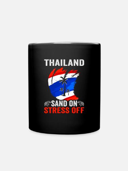 Thailand Strandurlaub am Meer Design Strandmotiv - Tasse einfarbig - Schwarz