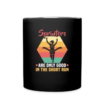 Running Marathon Runner Running - Full Colour Mug - black - Front