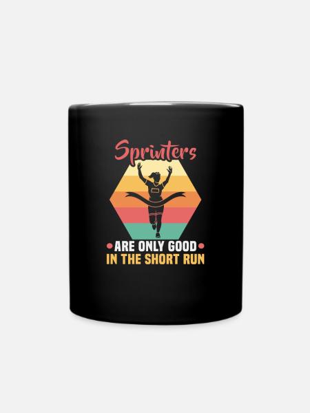 Laufen Marathon Läuferin Laufsport - Tasse einfarbig - Schwarz