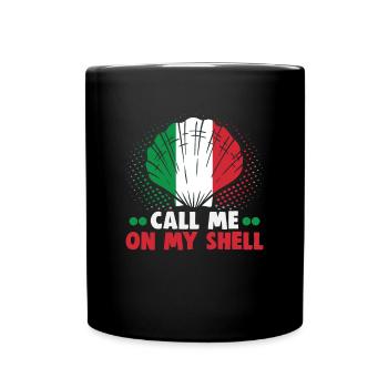 Italie vacances à la plage au bord de la mer Design beach motif - Mug uni - noir - Devant