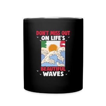 Italie vacances à la plage au bord de la mer Design beach motif - Mug uni - noir - Devant